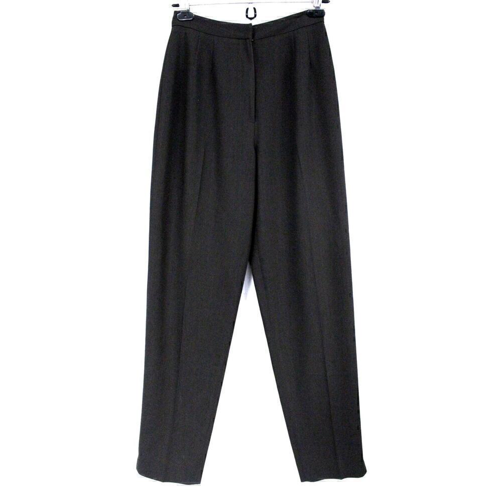 EMANUEL UNGARO Brown 100% Wool PANTS SUIT Military Style 6/40 '70s Korea Women 6 - Picture 5 of 6